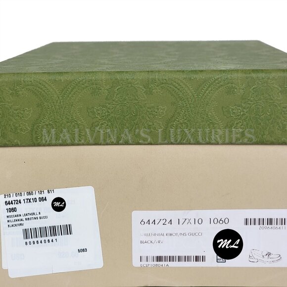 GUCCI SHOES MENS LOAFERS WEB BIT-STRAP G LOGO BLACK LEATHER sz 12.5 US 13 - Picture 15 of 15